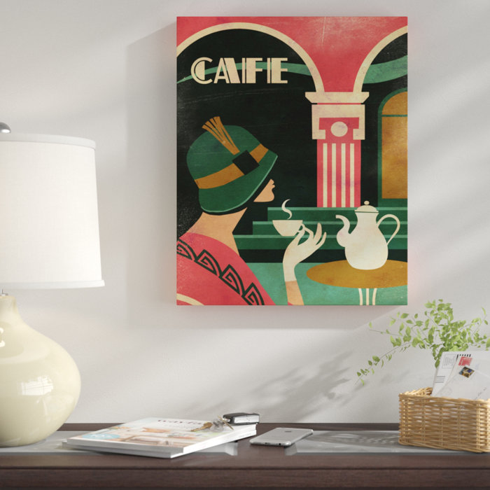 East Urban Home Art Deco Cafe by Martin Wickstrom Wrapped Canvas Graphic Art Wayfair